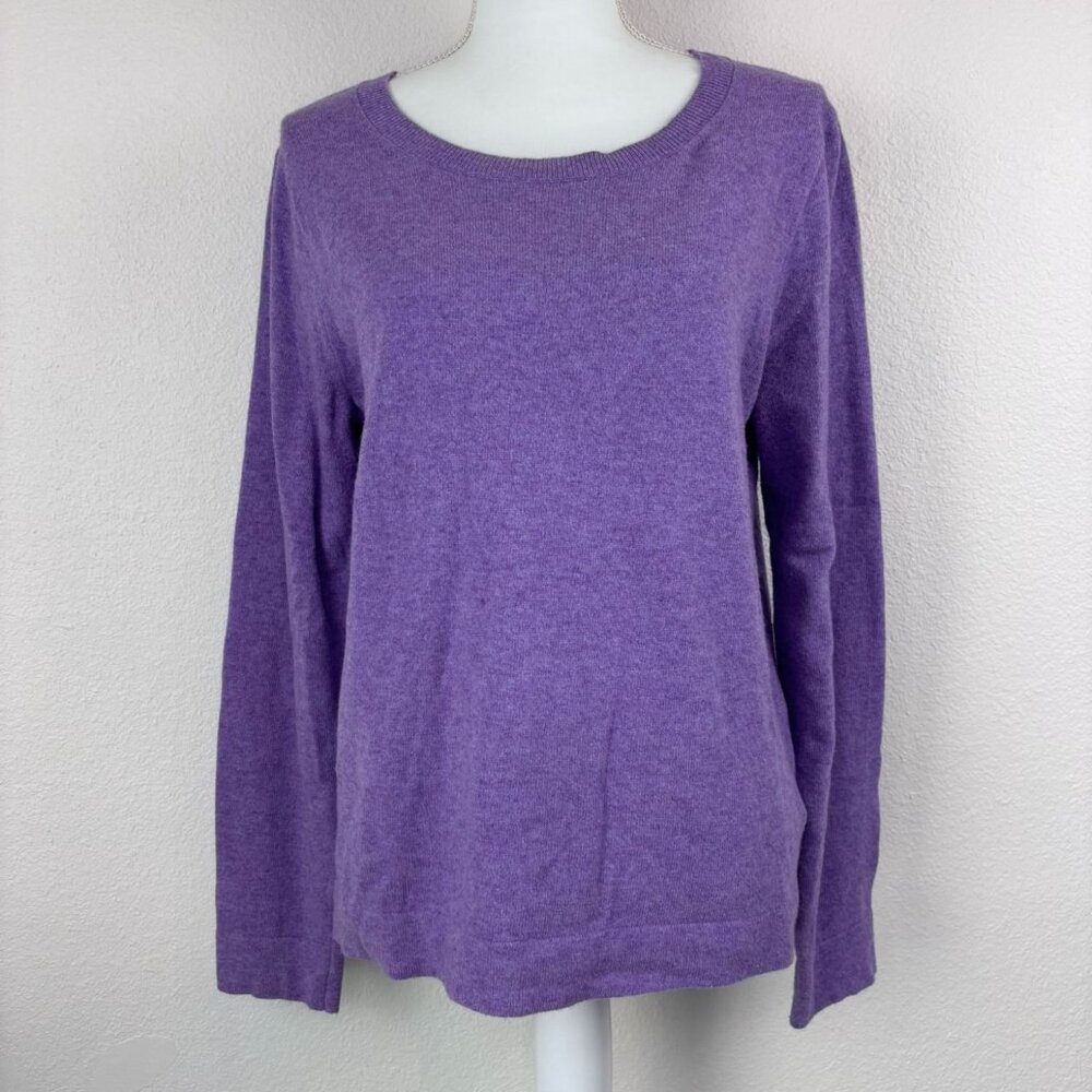 J. Crew women's medium purple long sleeve wool blend teddie sweater knit top